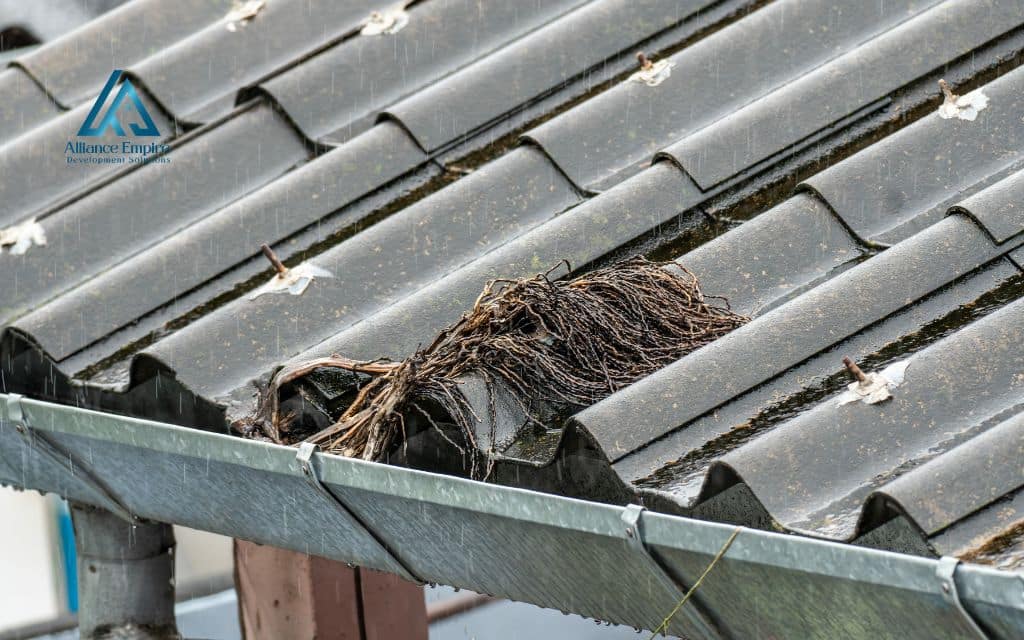 Clogged gutters or roof drains