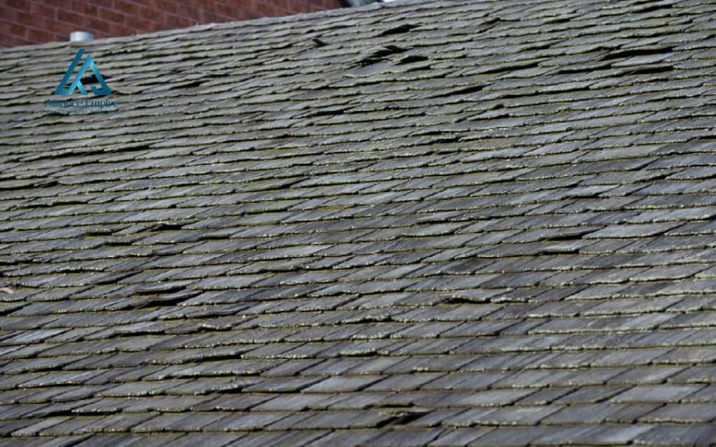 ceiling damage from leaking roof: Poor roof installation