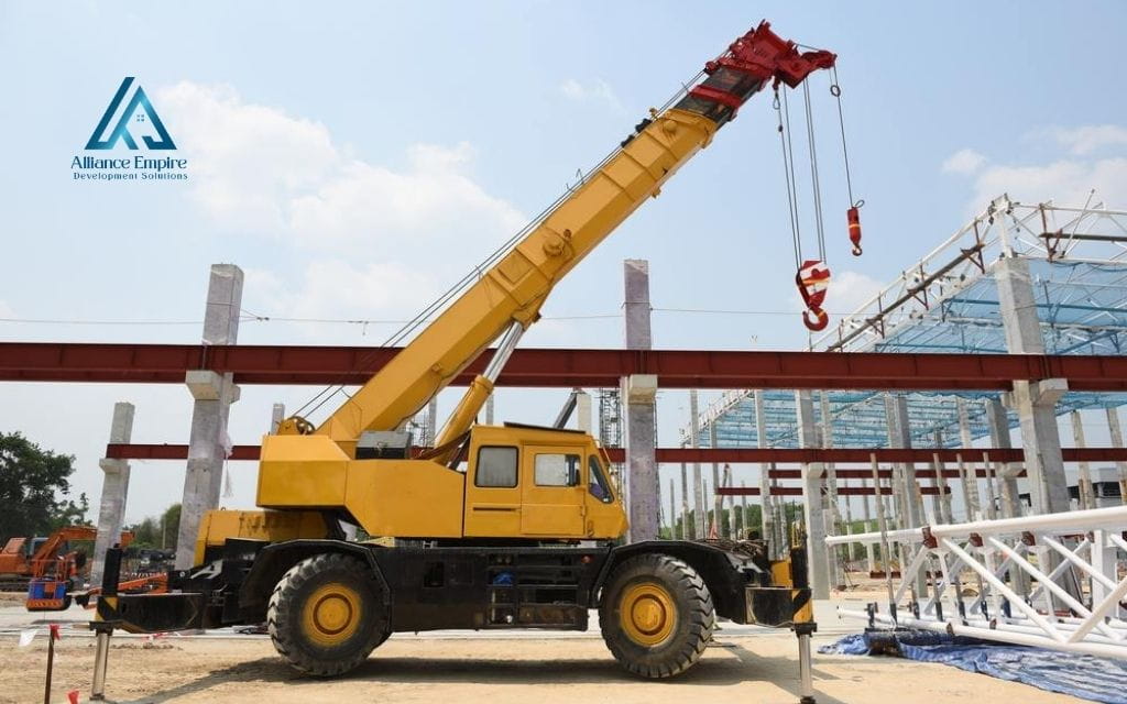 Building construction equipment names: Mobile crane