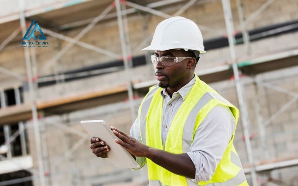 Who performs construction layout

