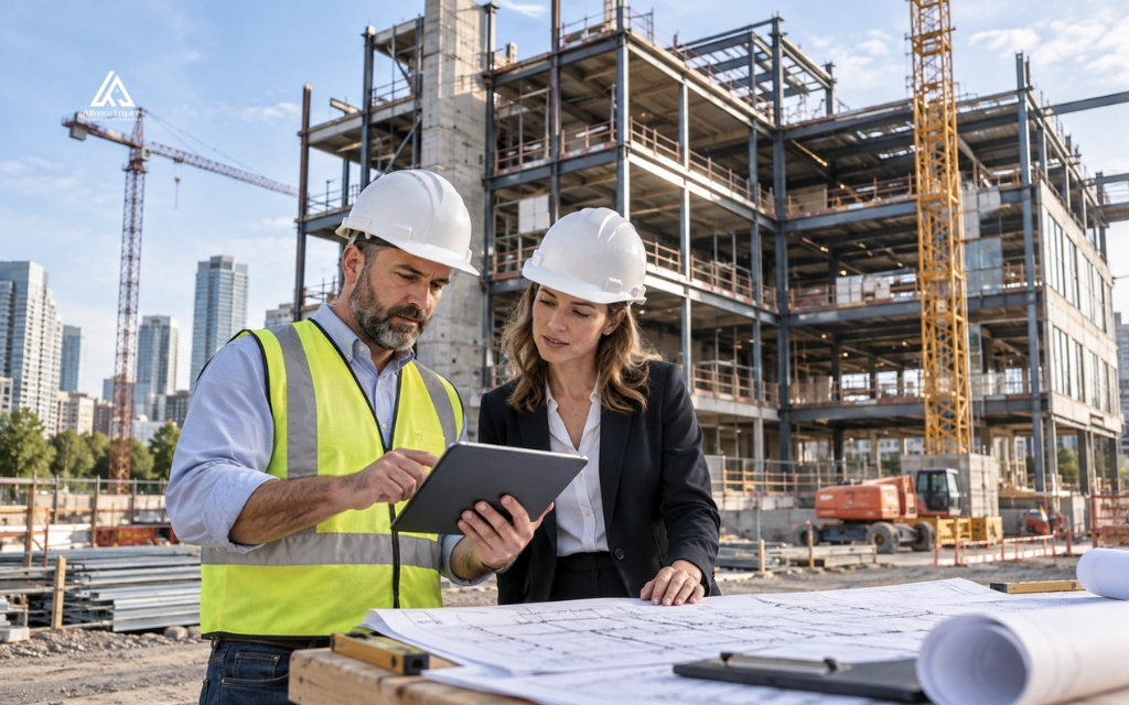 Office space construction covers structure, systems, interiors, approvals, and final handover